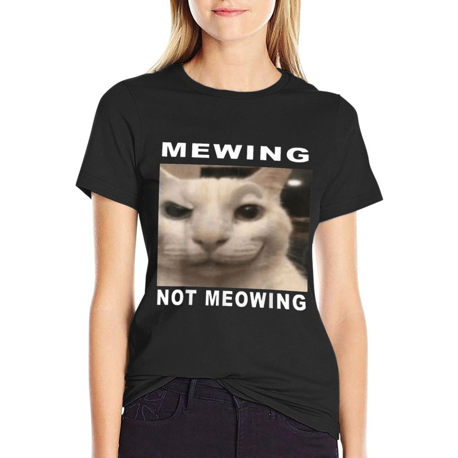 Mewing Not Meowing  Versatile T-Shirt