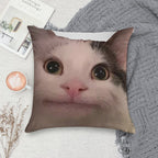Polite Cat Meme, Funny Cat Meme Soft Warmth Comfort Throw Pillow