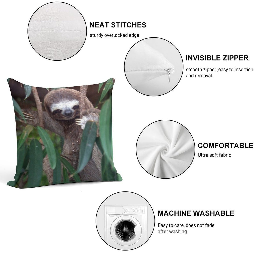 Sloth Soft Short Plush Fabric Throw Pillow