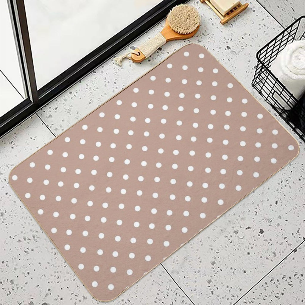 Polka Dot,dots,circles,brown,nude,beige Background  High-Traffic Bath Mat