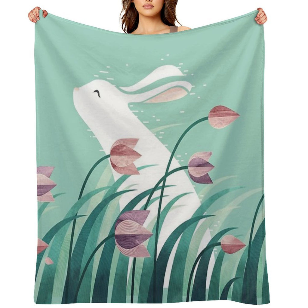 Rabbit, Resting Travel-friendly Throw Blanket