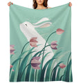 Rabbit, Resting Travel-friendly Throw Blanket