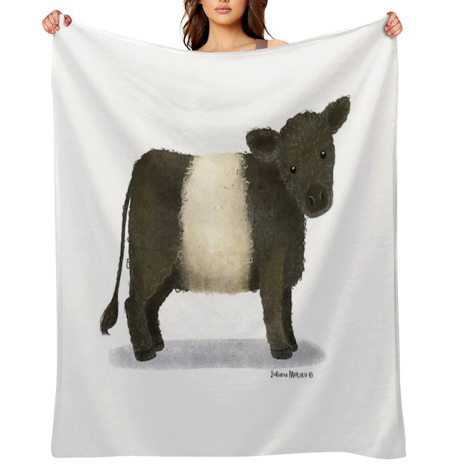 Belted Galloway Cattle Quick-dry Throw Blanket