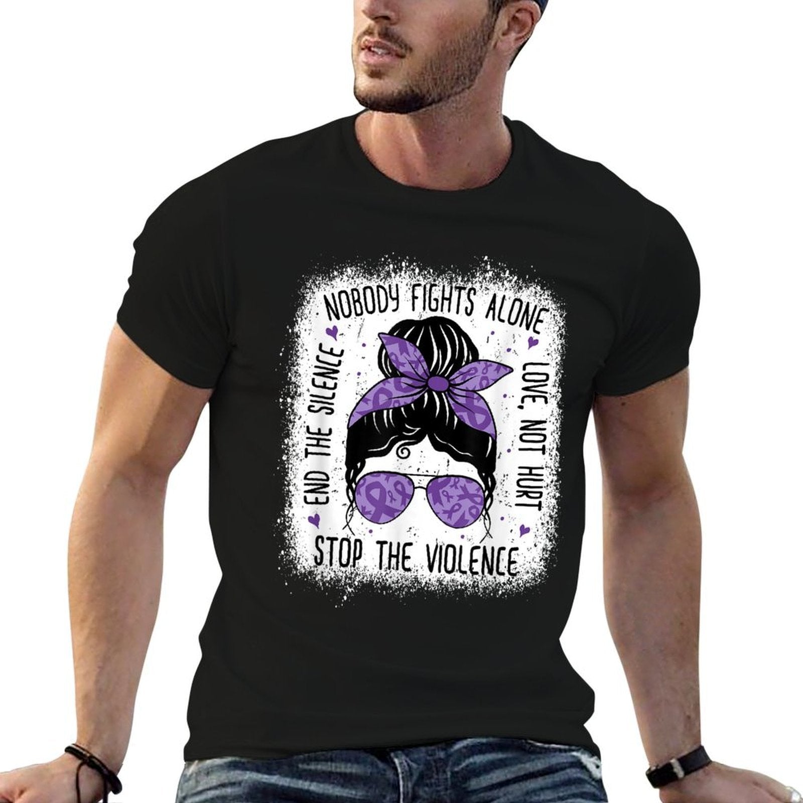 Domestic Violence Awareness Stop End Domestic Violence  Breathable T-Shirt