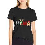 Mama Santa Christmas Family Matching Pajamas Mama Xmas  Relaxed-fit T-Shirt