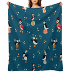 A Circus of Puffins Multi-functional Throw Blanket