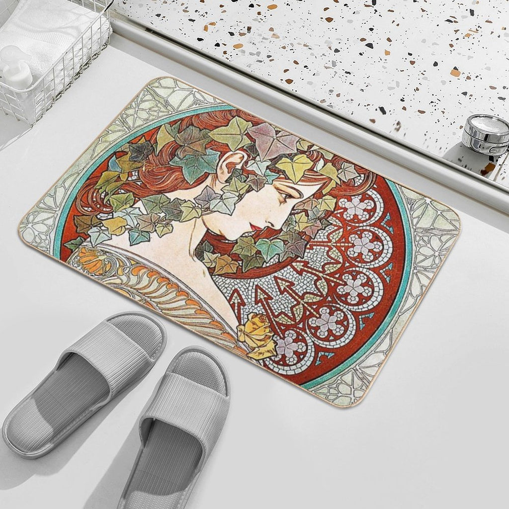Alphonse Mucha - Ivy, 1901  Eco-Friendly Bath Mat