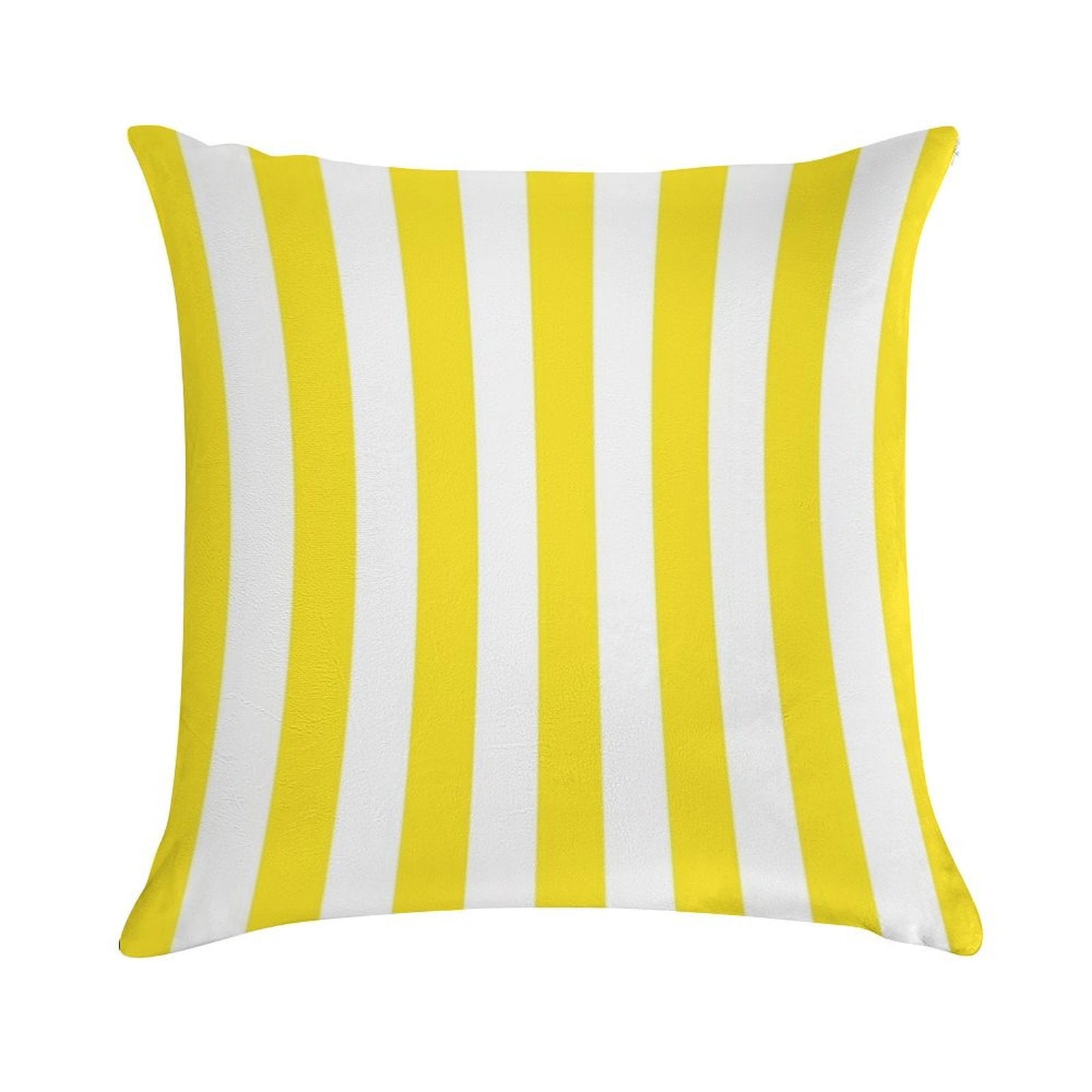Yellow And White Deckchair Stripe Pattern Soft Luxury Feel Throw Pillow