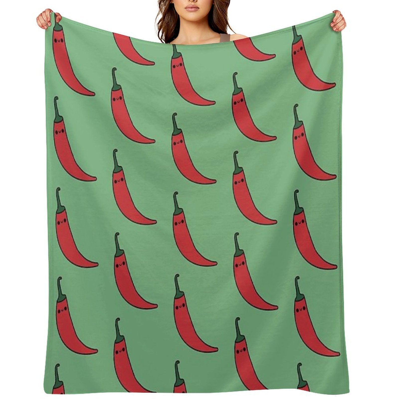 Cute Chili Pepper - Kawaii Gift-ready Throw Blanket