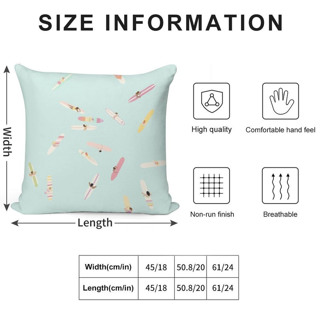 Surfs Up Ladies Soft Home Decor Throw Pillow
