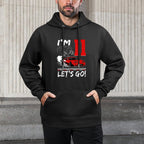 I'm 11 Let's Go Birthday Racing Car Theme 11th Party Kangaroo Pocket Hoodie