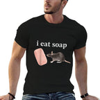 Vintage FUNNY Meme I Eat Soap Rat  Easy-care T-Shirt