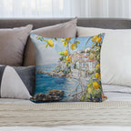 A Summer on The Italian Coast Soft Shrink-Resistant Throw Pillow