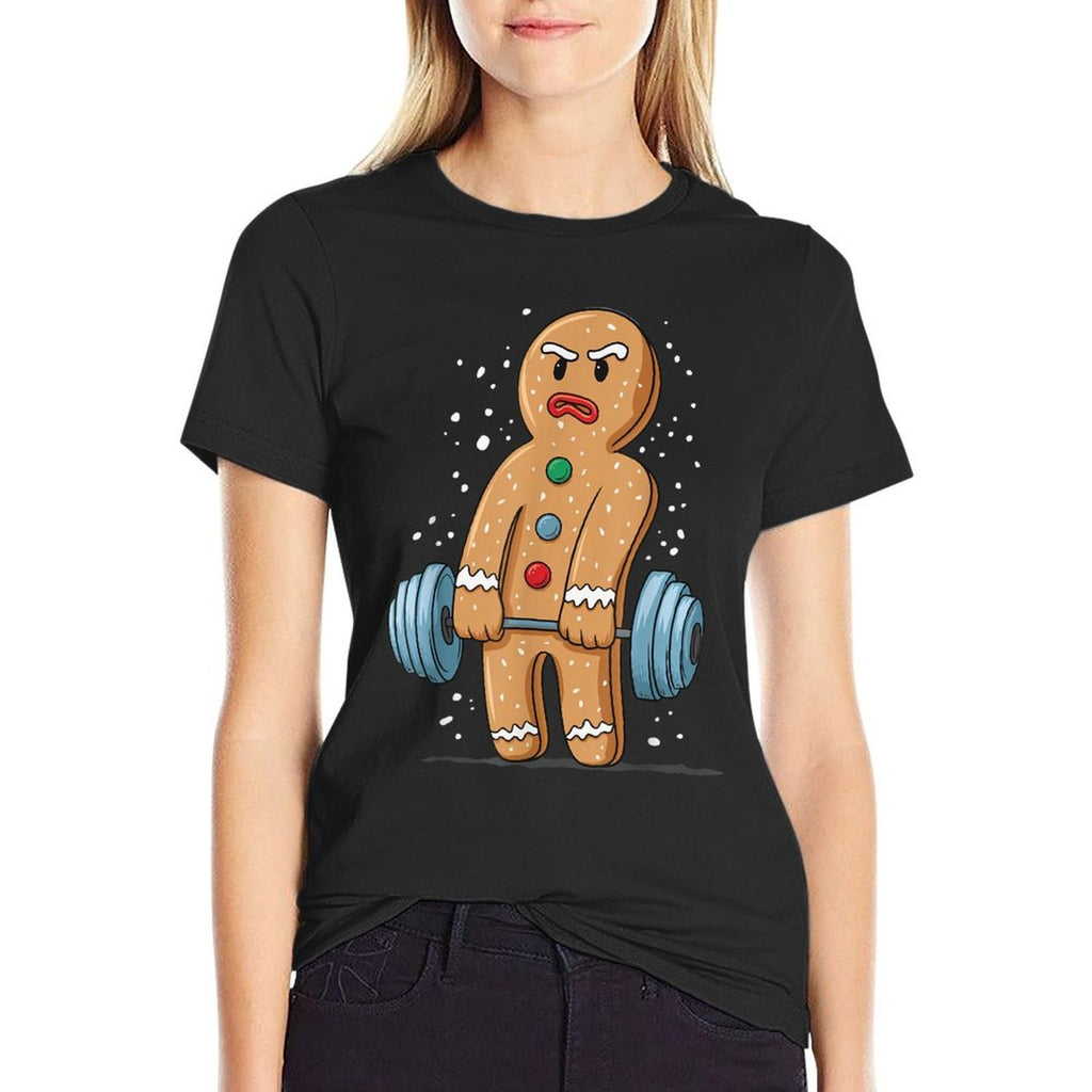 Gingerbread Weightlifting Workout Bodybuilding  Lightweight T-Shirt