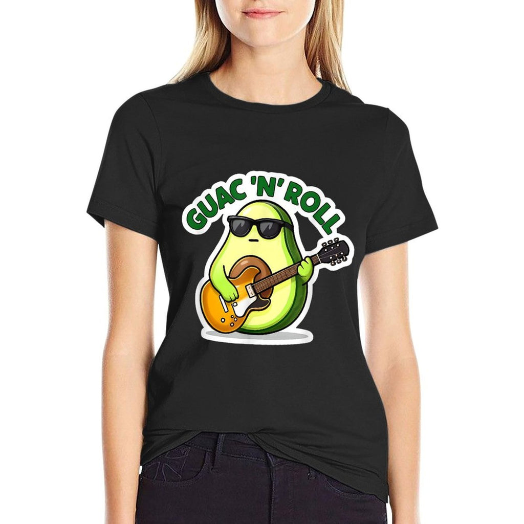 Guac N Roll  Funny Avocado Rock Music Pun  Versatile T-Shirt