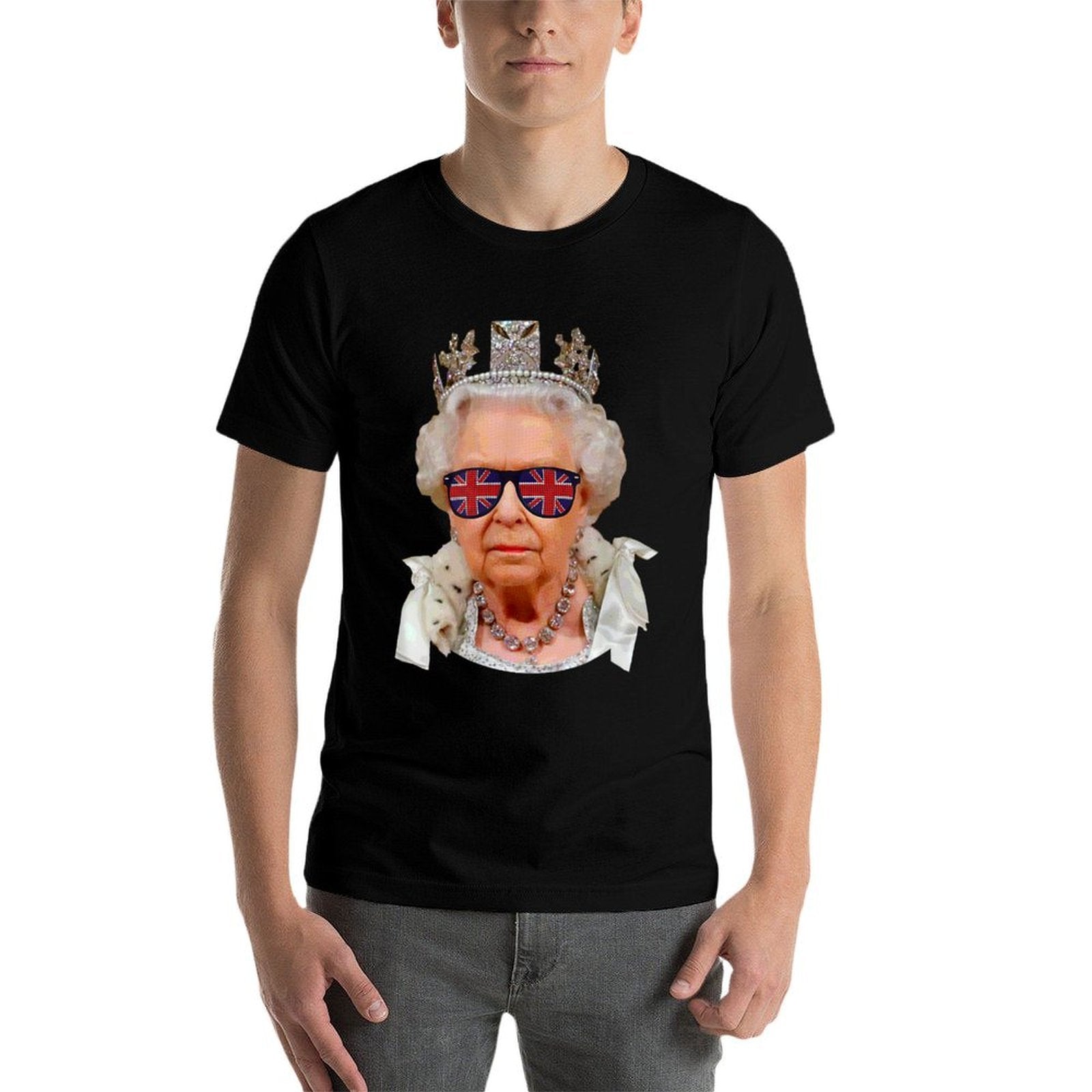 Elizabeth II Sunglasses British Union Jack Funny Queen Meme  Soft T-Shirt