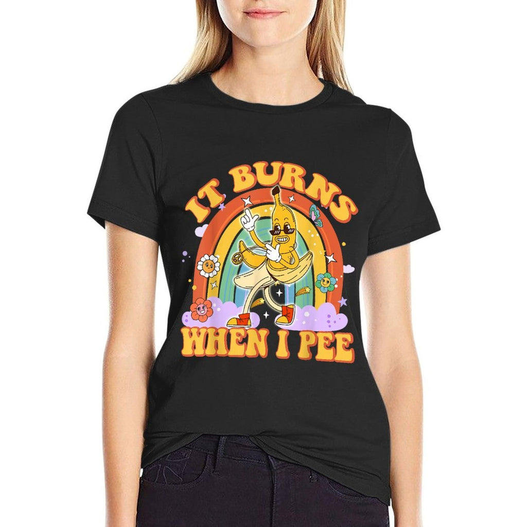 It Burns When I Pee Funny Sarcastic Ironic Y2K Inappropriate  Heathered Texture T-Shirt