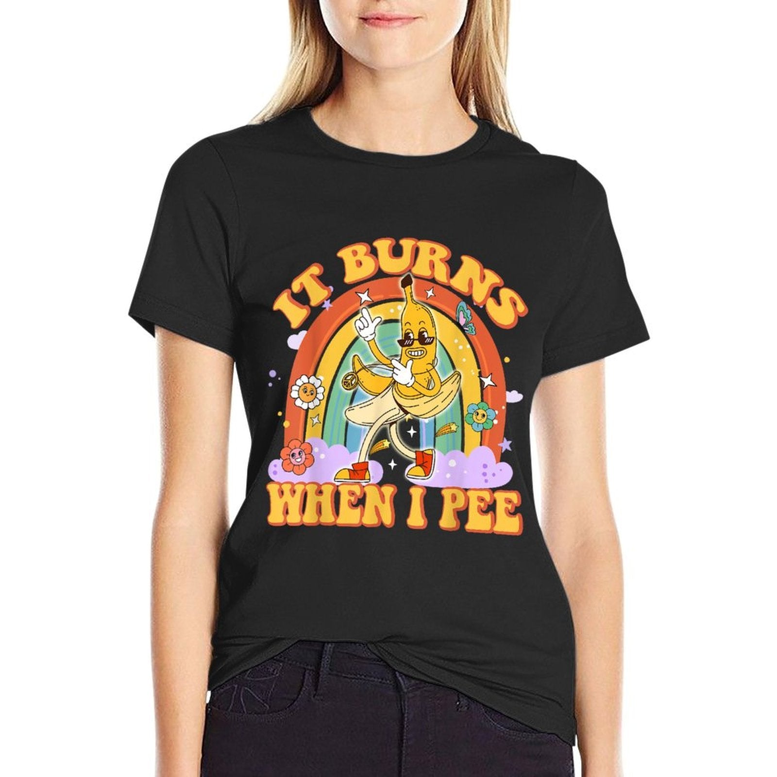It Burns When I Pee Funny Sarcastic Ironic Y2K Inappropriate  Heathered Texture T-Shirt