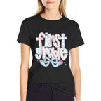 1st Grade Preppy Coquette Bow Girly Back To School Girl Kids  Slim-fit Cut T-Shirt
