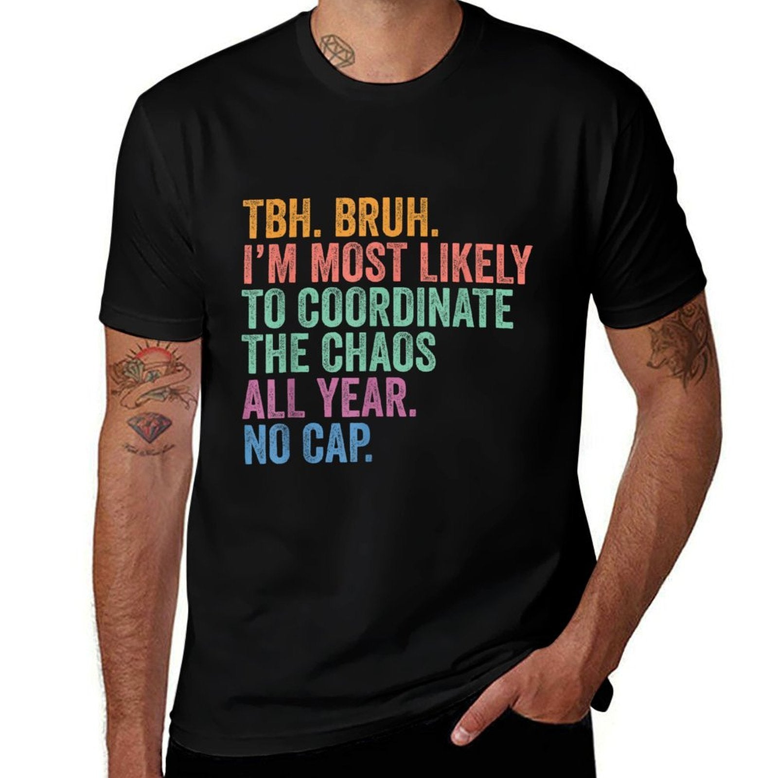 Back To School Bruh Coordinate The Chaos All Year No Cap  Vintage-inspired T-Shirt