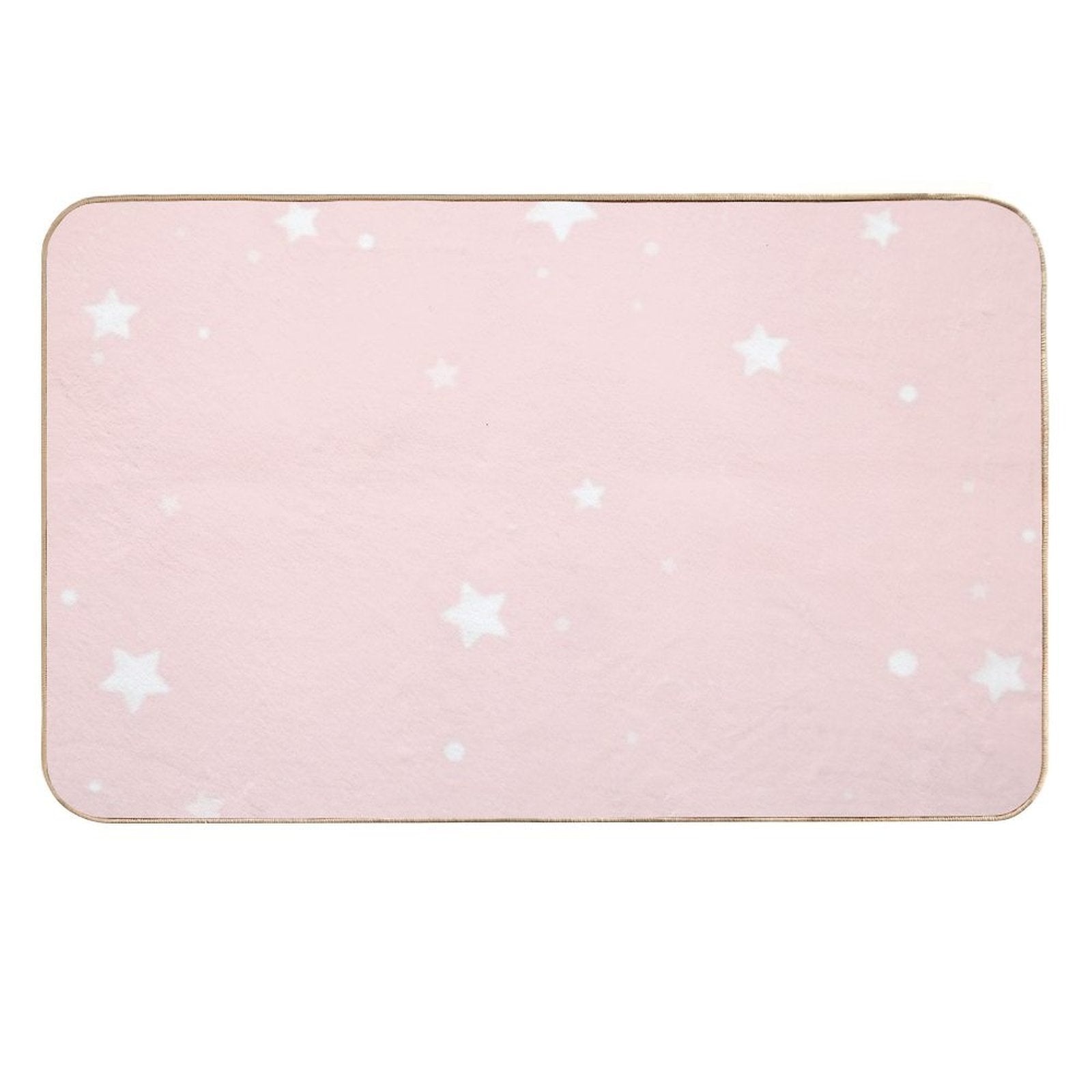Pink Decorative Stars Seamless Pattern Design for Kids Room  Anti-Trip Bath Mat