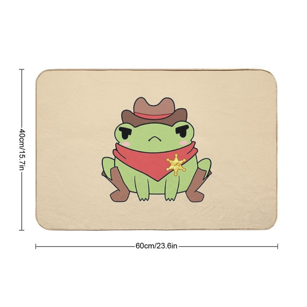 Cute Cowboy Frog Durable Bath Mat