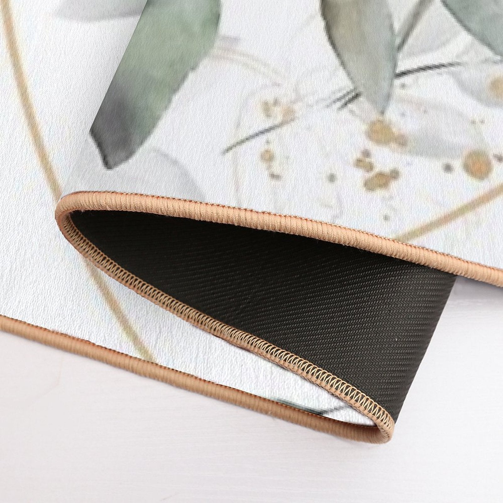 Golden Cicle of Flowers  Eco-Friendly Bath Mat