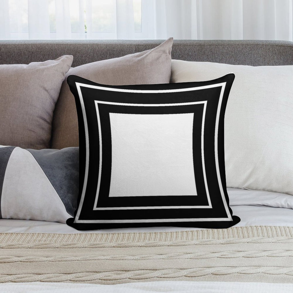 Black Velvet Soft Reinforced Edging Throw Pillow