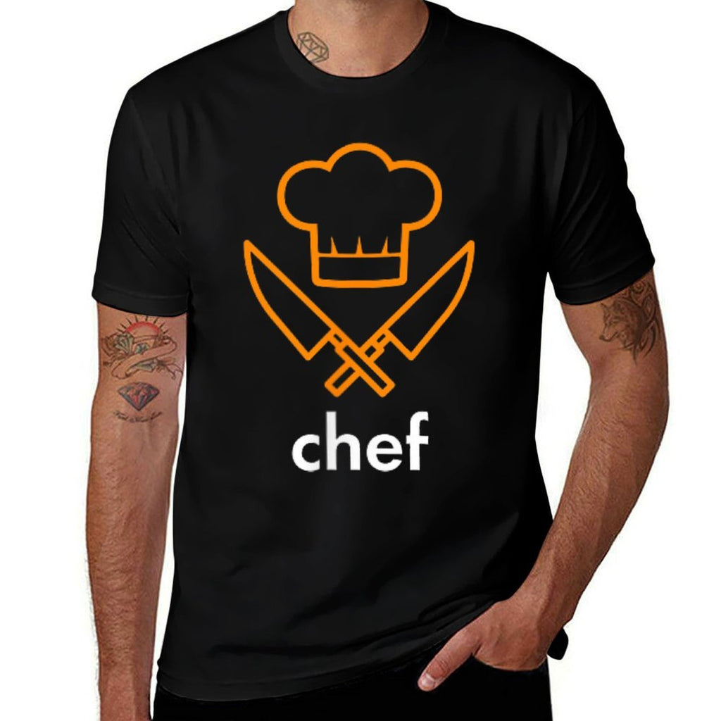 Chef Chest Pocket Knife T-shirt. Kitchen, Cooking, Food Tee  Fade-proof Color T-Shirt