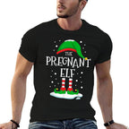 The Pregnant Elf Christmas Family Matching Xmas Mommy To Be  Trendy Pattern T-Shirt