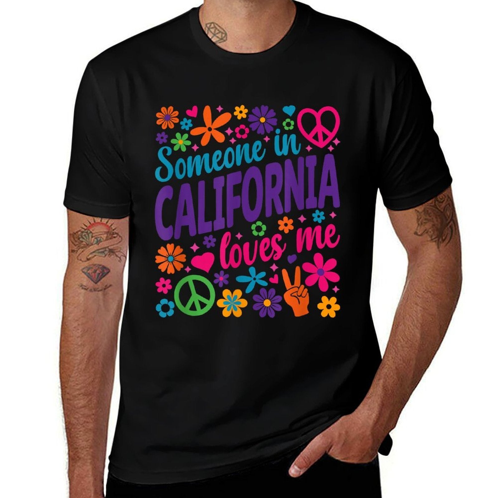 Someone In California Loves Me  Heathered Texture T-Shirt