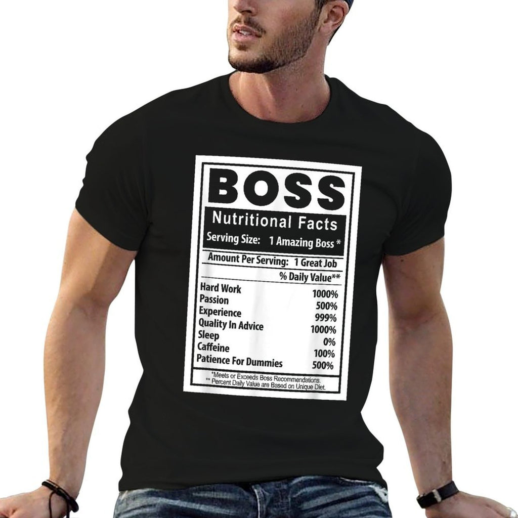 Funny Bosss Day Nutritional Facts Employee Appreciation  Summer-ready Fabric T-Shirt