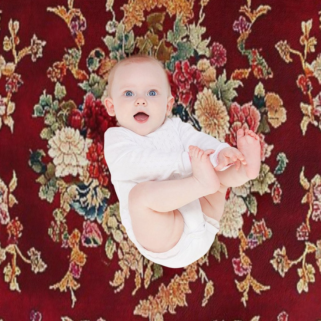 Ancient Emperor Chinese Floral Royal Carpet Multi-functional Throw Blanket