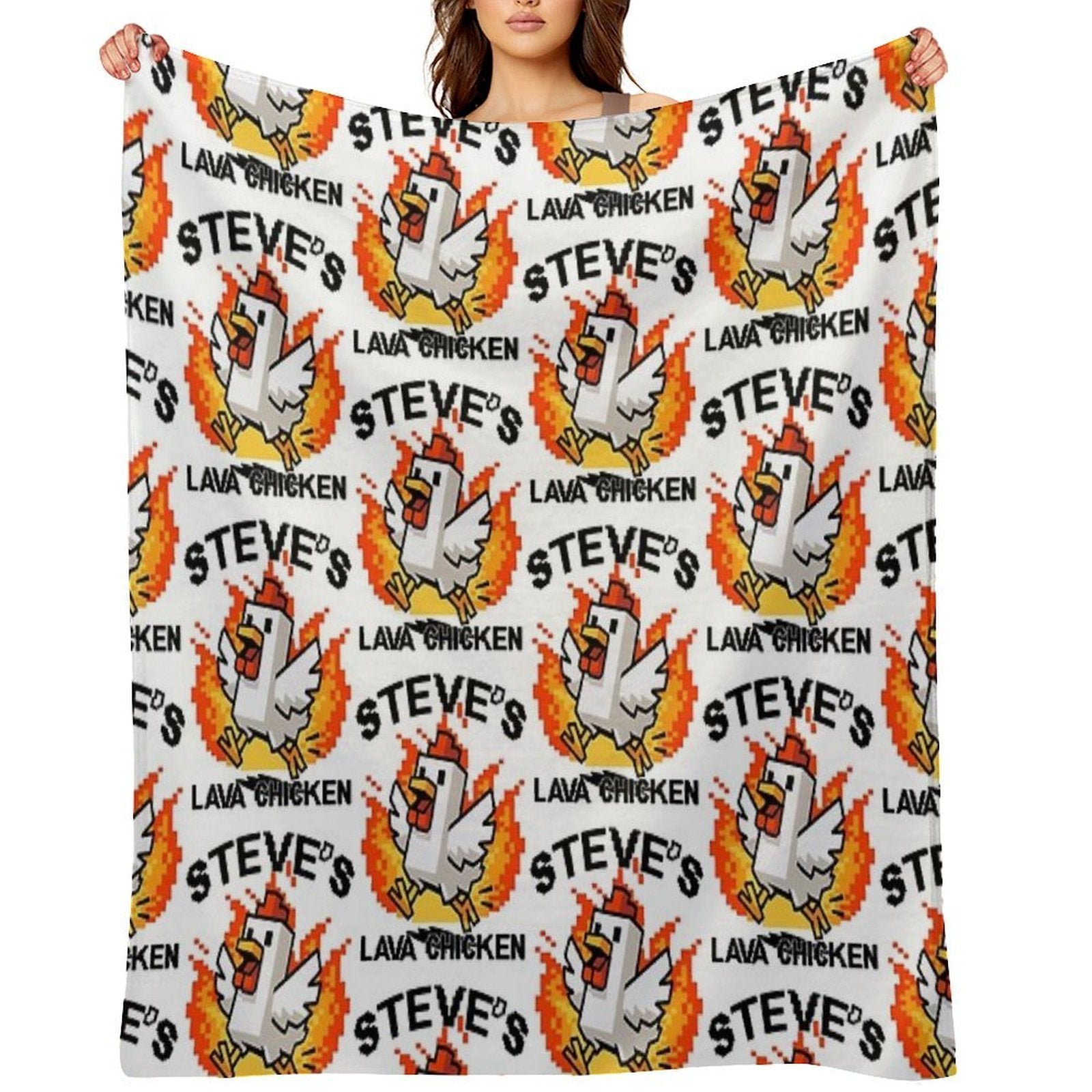 Steve's Lava Chicken Minecraft Movie All-season Throw Blanket