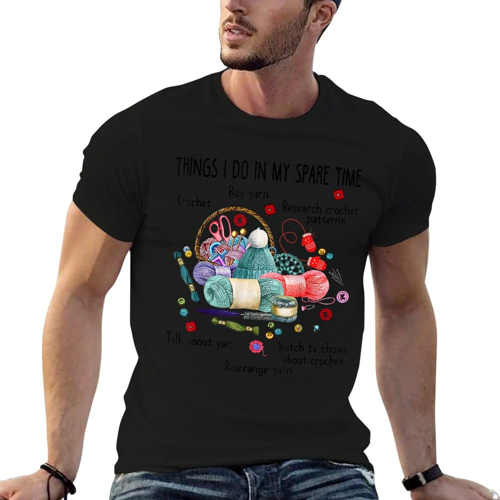 Thing I Do in My Spare Time Crochet Funny Crocheting  Lightweight T-Shirt