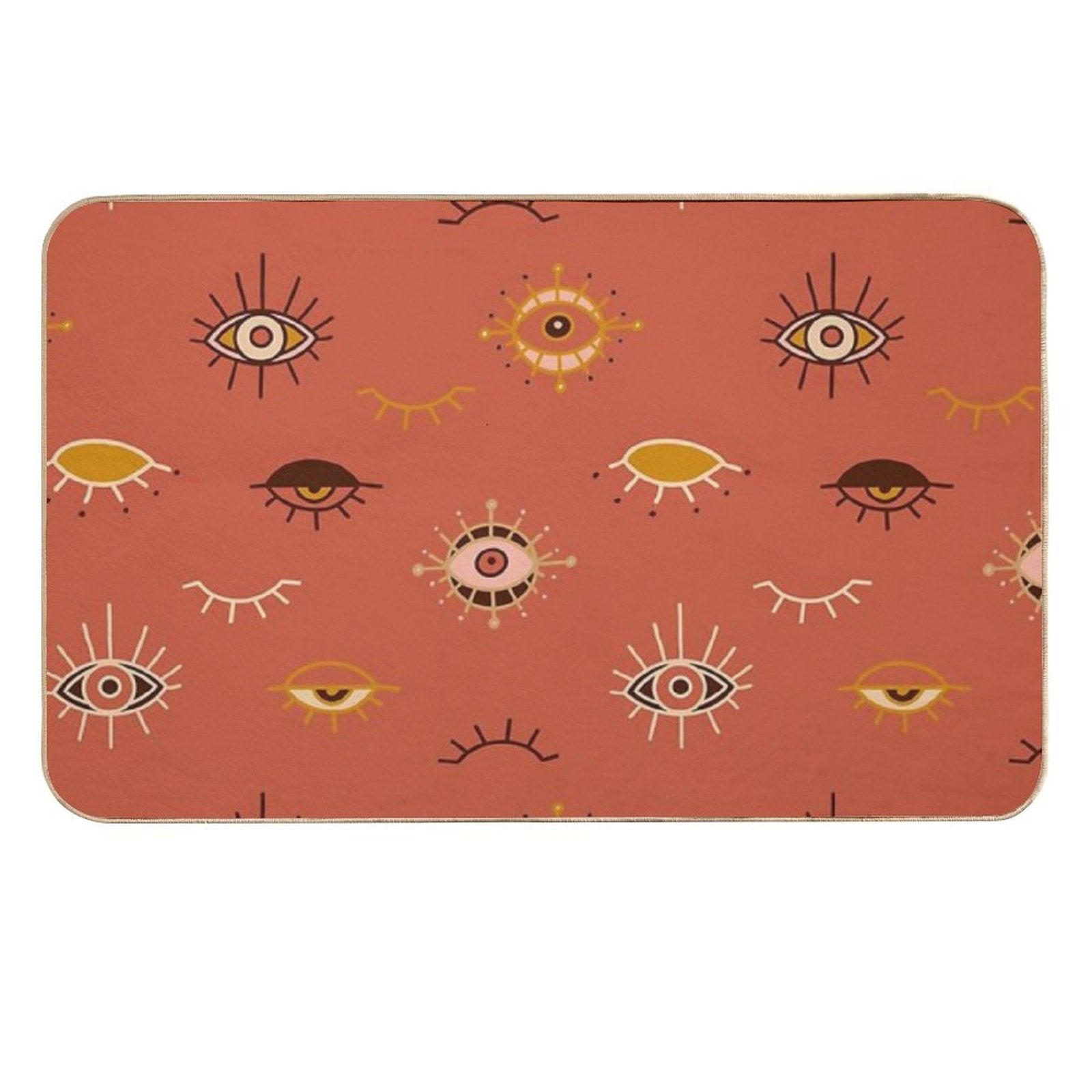 Terracotta Evil Eyes  Dirt-Trapping Bath Mat