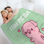 Cute Piggy I Like Pig Butts And I Cannot Lie Eco-conscious Throw Blanket