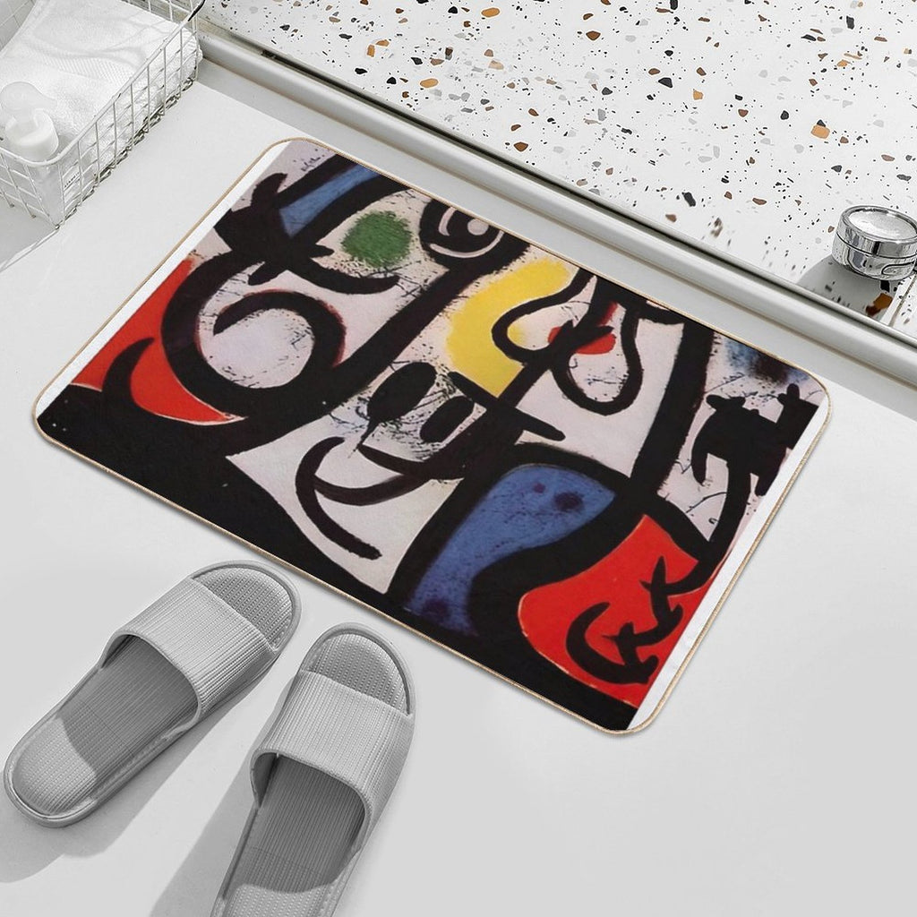 Artist Joan Miro, Joan Miro Art, Joan Miro Paintings, Joan Miro Works of Art, Joan Miró Artwork  Fade-Resistant Bath Mat