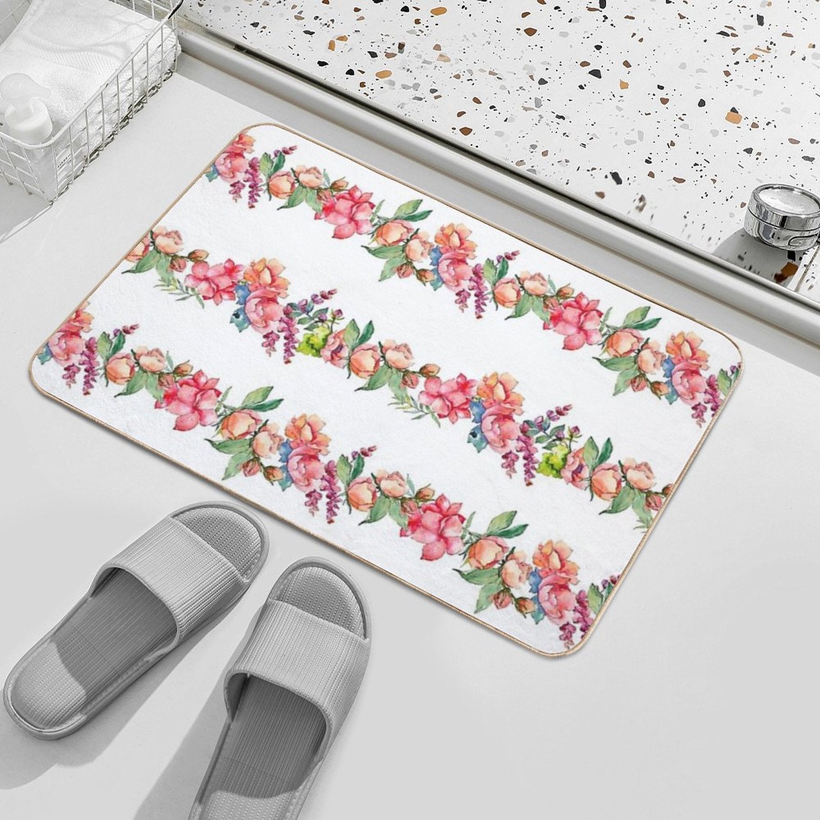 String of Flowers  Versatile Bath Mat