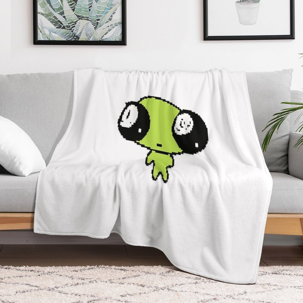 Cute Pixel Art Alien Premium Throw Blanket