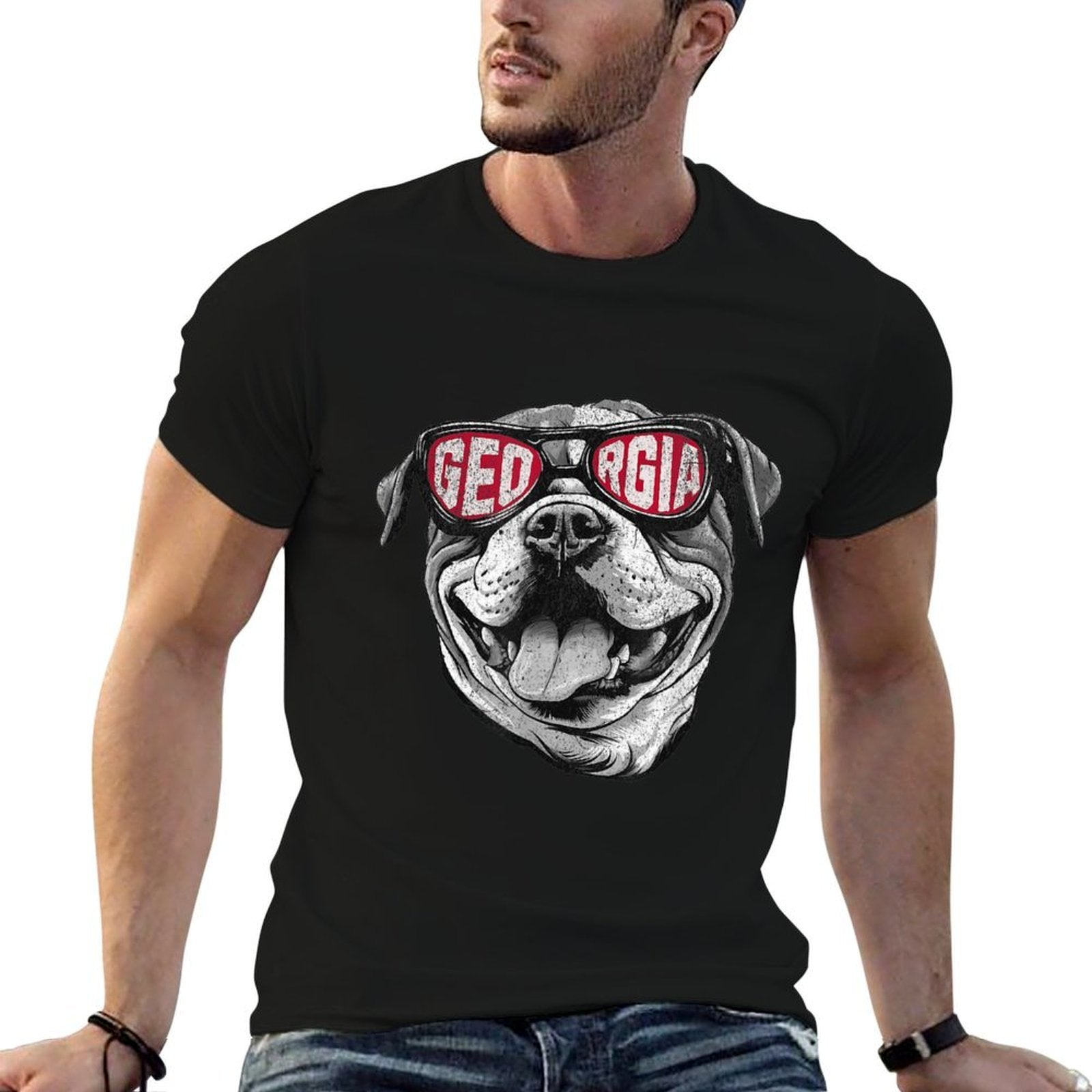 Mens Womens Kids GA Georgia Dog Sport Lovers Comfortable T-Shirt