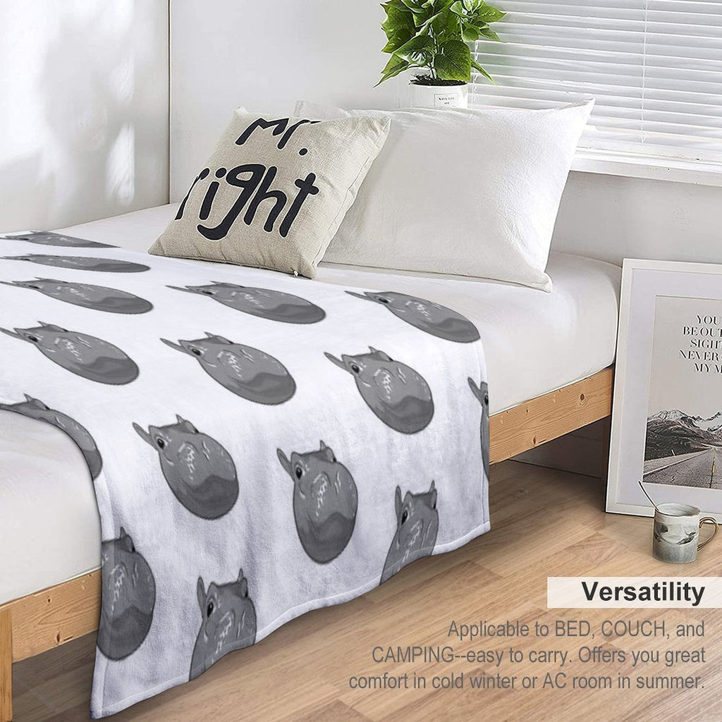 Hippo  Fiona  Cincinnati Zoo (white) Plush Throw Blanket