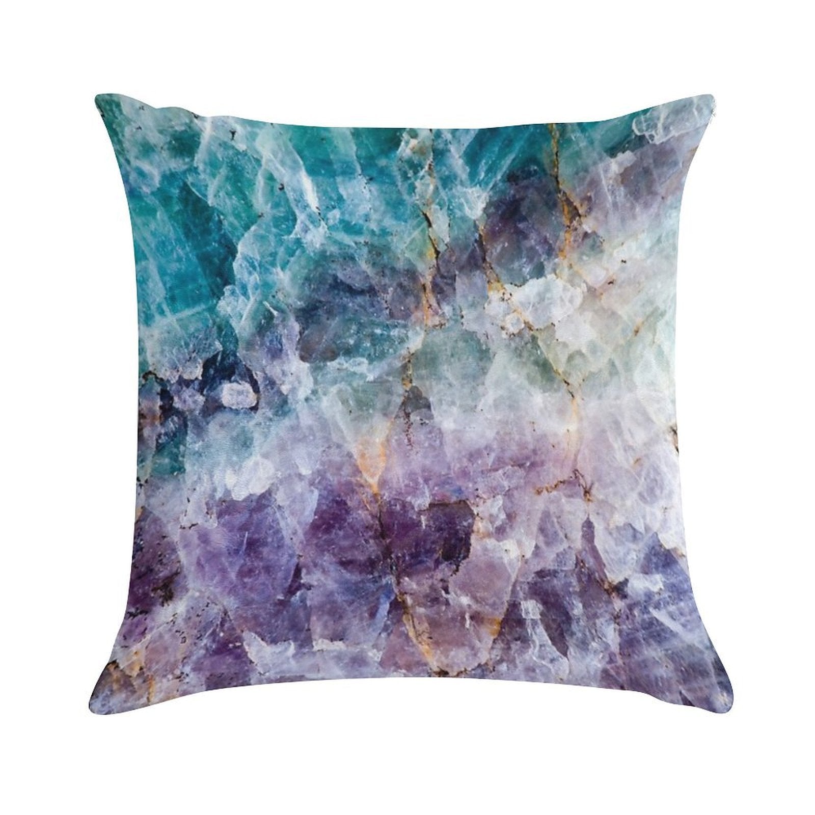 Turquoise & Purple Quartz Crystal Soft Ultra-Soft Texture Throw Pillow