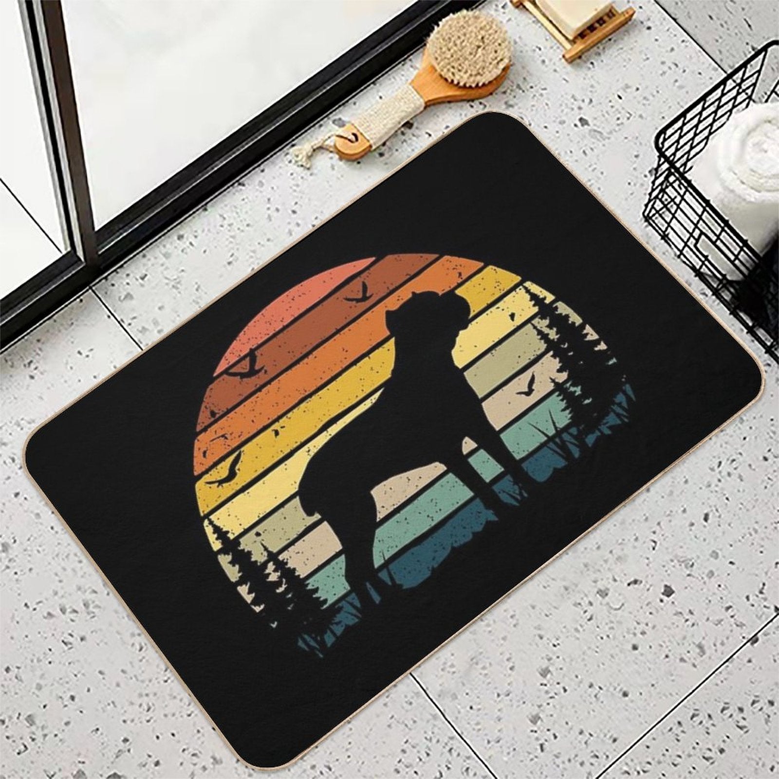 Cane Corso Dog Retro Vintage  Dirt-Trapping Bath Mat
