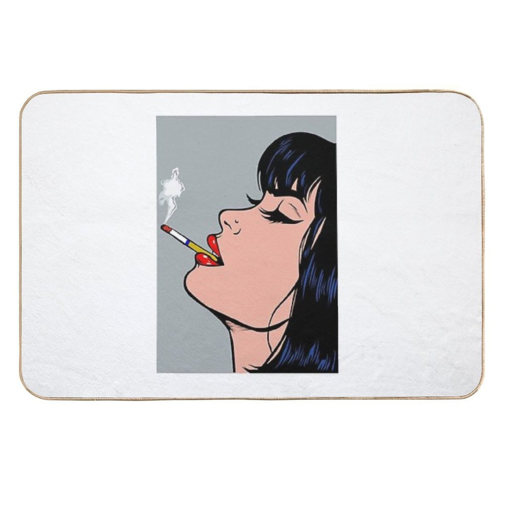 Take It Easy Nothing Is Under Control , Smoking Comic Girl ,cigarette Comic Girl ,  Odorless Bath Mat