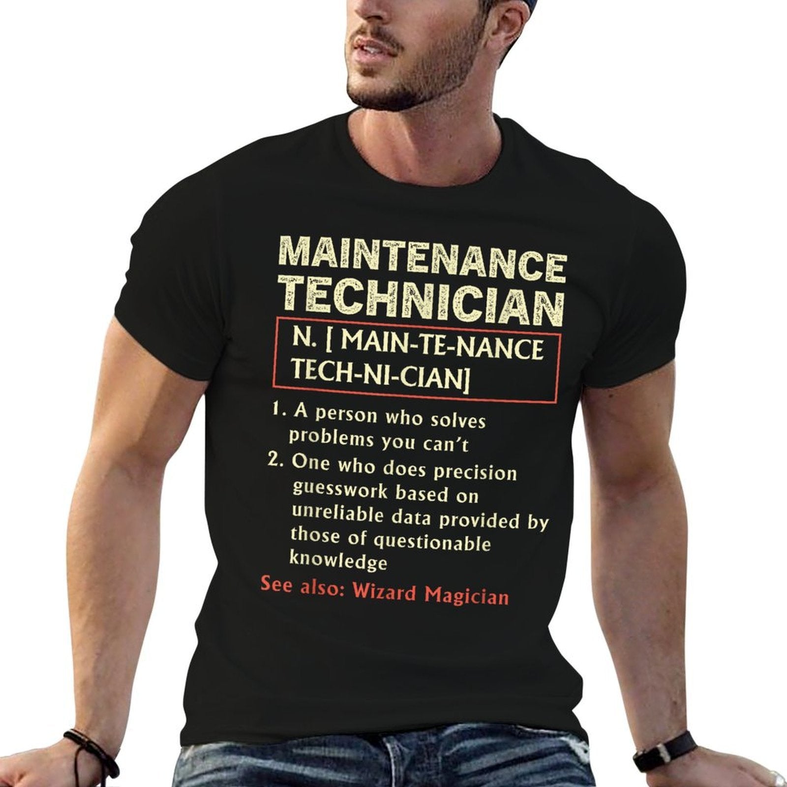 Funny Mechanic Maintenance Technician Definition Dictionary  Odor-resistant T-Shirt