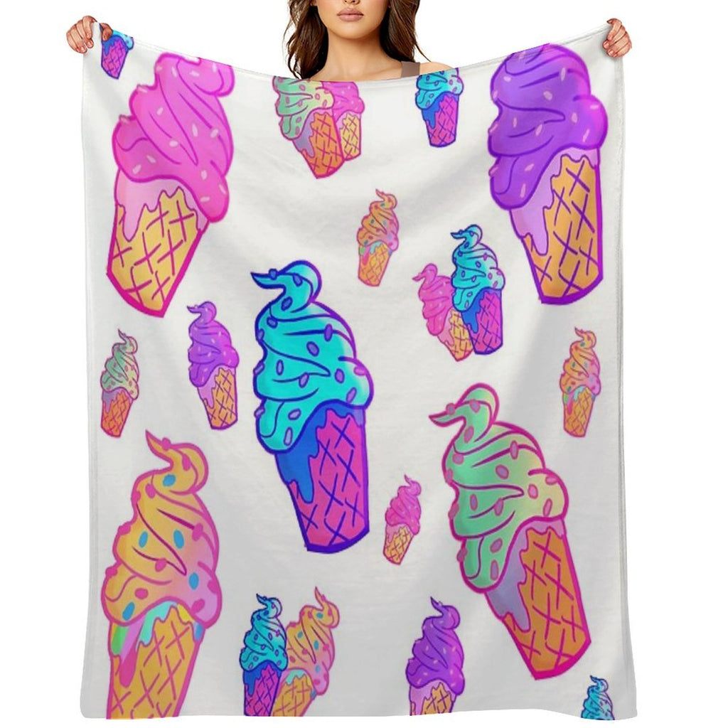 Ice Cream Cone Versatility Throw Blanket