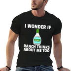 Ranch Dressing Gift Funny Condiment Sauce  Rolled Sleeves T-Shirt