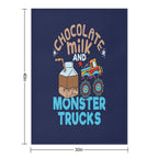 Chocolate Milk And Monster Trucks Velvety-soft Throw Blanket