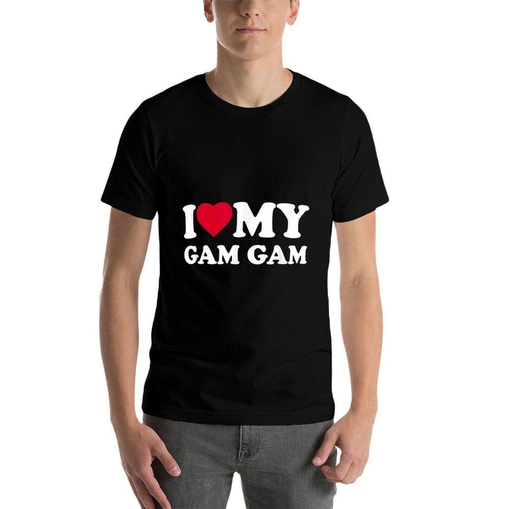 I Love My Gam-Gam I Heart Family Grandma GamGam  Fade-proof Color T-Shirt
